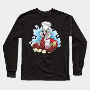 Dog Chef Illustration Long Sleeve T-Shirt